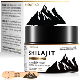 Shilajit Resin, Himalayan Shilajit Organic - 600mg Potency Gold Grade, Shilajit for Men & Women with 85+ Trace Minerals & Fulvic Acid, for Stamina, Immunity, Strength, 50 Serving
