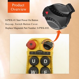 𝟔 𝐏𝐜𝐬 of 0-PWK-01 Start Power On Button Keycap, Switch Button Cover, Compatible with Magnetek Transmitter Start Power On Flex Button, Fits Magnetek Enrange Flex EX Industrial Radio Remote Controls
