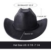 Lanzom Women Men Leather Western Hat Cowboy Hat Cowgirl hat