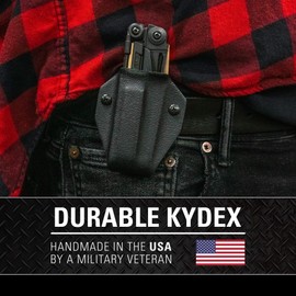 Clip & Carry Kydex Multitool Sheath for the Leatherman MUT & MUT EOD - Made in USA - Multi Tool Holder Holster - Carbon Fiber Black