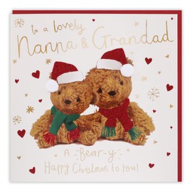 Clintons: Tutu Teddies In Santa Hats Nanna & Grandad Christmas Card,Multi-Colour,192 x 192,1170783