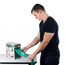 CanDo Perf 100 Low Powder Exercise Band, 100 yard with perforations, Green: Medium