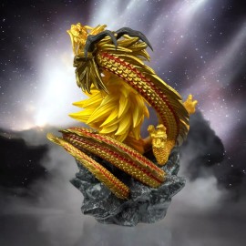 Unbranded Dragon Ball Z SS3 Goku Display Figure Gold Dragon Fist Explosion PVC Statue