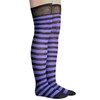 Chrissy's Socks Women's Black/Purple Striped Thigh High Socks