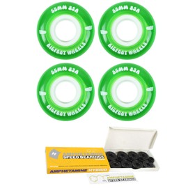 Bigfoot Skateboard Wheels 83A Soft Street Cruiser Filmer with Ceramic Bearings (Green, 55mm)