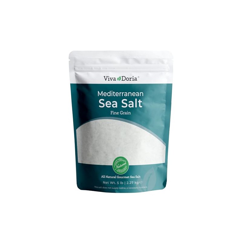 Viva Doria Mediterranean Sea Salt, Fine Grain, 5 lb