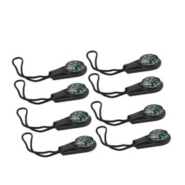 Parliky 8PCS Mini Compass Keychain with Lanyard Durable Survival Pendant for Outdoor Hiking Pattern Design for Easy Navigation for Adventure Lovers