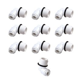EZRODI Fitting 1817-A 90° Elbow 1/4" Male NPT to 1/4" Push to Connect Fittings with Black O'ring for RO Water filter System(Pack of 10) (1/4" tube O.D. to 1/4" NPT (M))