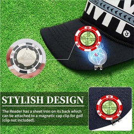 Golf Green Reader, Golf Ball Marker with High Precision Horizontal Bubble, Putt Aid Golf Accessories Tool Men Women (red & White)