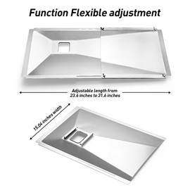 Drip Pan fits Nexgrill Parts, Adjustable with Drip Tray Suitable for Dyna Glo, Kenmore BHG, Grill Master, Backyard, Universal Drip Tray for 3/4/5 Burner,Grease Tray for Charbroil Expert Gas Grill
