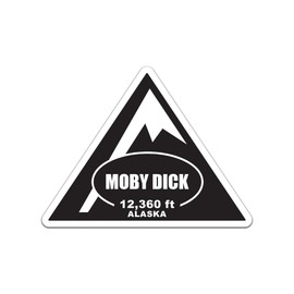 Moby Dick Sticker Decal - Self Adhesive Vinyl - Weatherproof - Made in USA - alaska summit peak mountaineering hiking Sized 10" W x 7.64" H