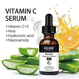 Guanshan Ash, Eelhoe Eternity Vitamin C Serum, para la cara, Suero antienvejecimiento para cara y ojos con vitamina C, cido hialurnico, vitamina E,...