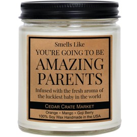 New Parents Gifts for Her, Him, Couples, Gender Reveal Gifts for Parents to Be, New Mom, Dad, Pregnancy, Mother's Day & Father's Day, Unique Present for Expecting Mom, Dad, 100% Soy Wax - Made in USA