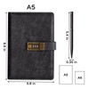 WEMATE Diary with Lock, A5 PU Leather Journal with Lock,