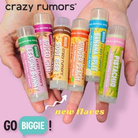 Crazy Rumors Banana Split BIGGIE Soothing Lip Balm Stick for Dry Lips, 4 X bigger size, 100% Natural & Vegan