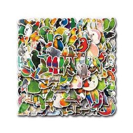110 Pcs Parrot Stickers for Girls Kid Teens Boys Adults,Watercolor Animal Stickers for Bicycle,Laptop,Water Bottles,Skateboard,Computer,Graffiti Stickers Pack,Waterproof PVC Vinyl for Wall