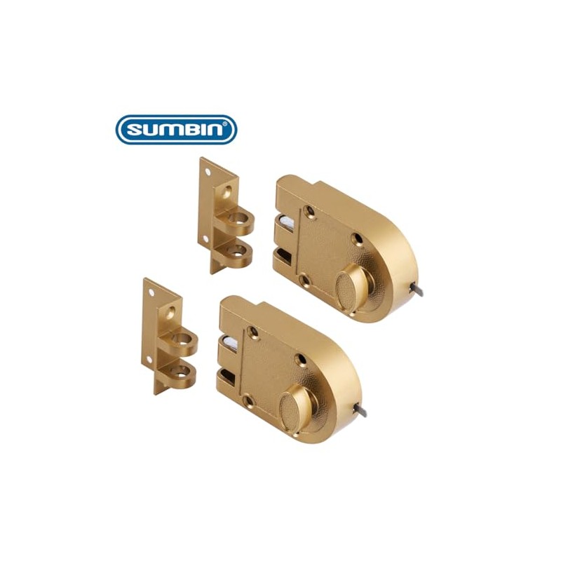 SUMBIN Jimmy Proof Deadbolt Lock with Keyed (Gold Color) with