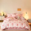 Mengersi Velvet Duvet Cover Set,Bow Pattern Comforter Cover Fluffy Bedding
