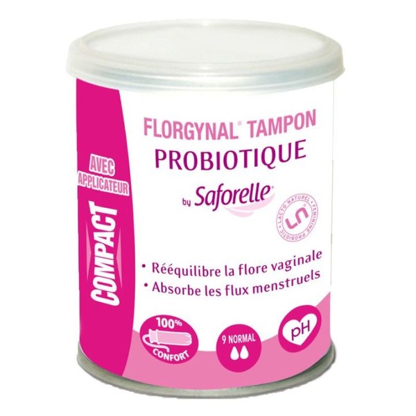 Saforelle Florgynal Tampon Probiotique Compact avec Applicateur, NORMAL