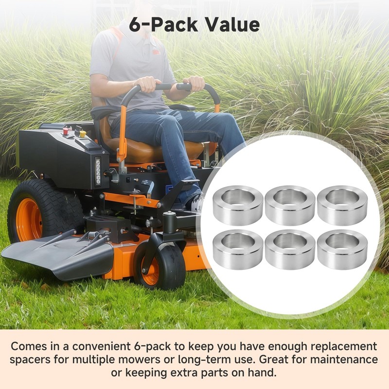 43037-01 Caster Yoke Wheel Spacer Compatible with Scag, 6-Pack