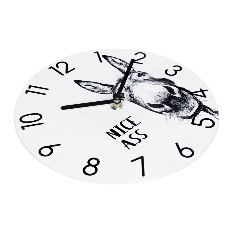 Yoiolclc Bathroom Wall Clock,Waterproof Glass Funny Donkey Bathroom Signs for