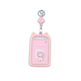 YFFSFDC Pass Case, With Reel, Card Case, Child Pass Case, Employee ID Card, IC Card, C Card Case, Coin Purse, Commuter Holder, Card Holder, Hanging IC Card, Extendable, Cute, Keyring, Convenient for