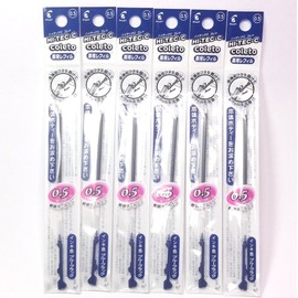 Pilot Hi-Tec-C Coleto Gel Ink Pen Refill 0.5mm, Blue Black, × 6 Packs/total 6 pcs (Japan Import) [Komainu-Dou Original Package]