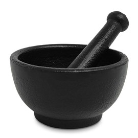Cast Iron Mortar & Pestle Set 3.5 Inch, Herb Grinder, Pill Crusher, Molcajete. Heavy Duty Cast Iron morter and pessel by New Age Imports, Inc. (MP2- Cast Iron MP 3.5")