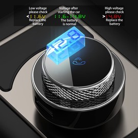 Bluetooth FM Transmitter Portable Wireless Car Radio Adapter Smart Car V5.0 Bluetooth MP3 Player Auto USB QC3.0 Fast Charger Adapter Hands-Free Calling Support TF Card U Disk