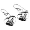 925 Solid Sterling Silver Tiny Dangling Fleur de Lis Heart