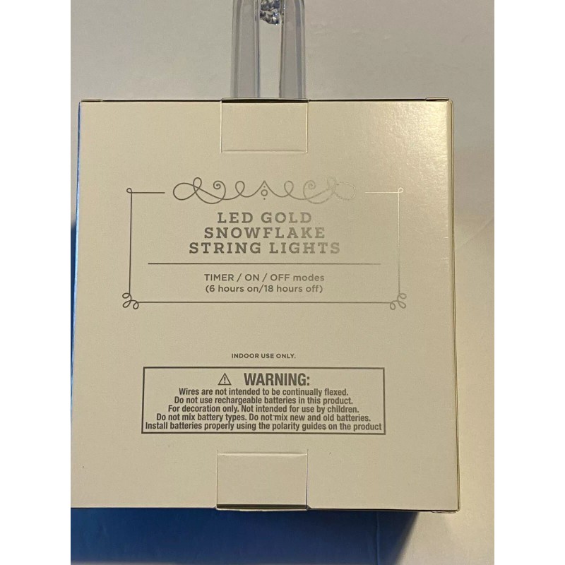 Wondershop at Target LED Gold Snowflake String Lights Warm White