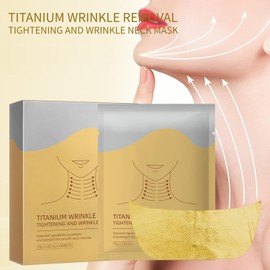 Tseriact Golden Glow Neck Mask - Neck Wrinkle Patches Hydrating Mask Patches Moisturizing Wrinkle Pads Reduces Fine Lines for Skincare 5PCS (5 Count (Pack of 1)