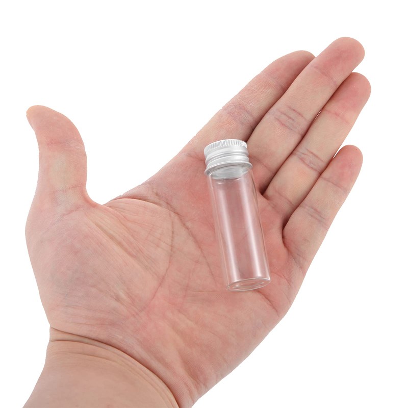 Cadbibe 15ml Glass Vials with Screw Caps and Plastic Stoppers,