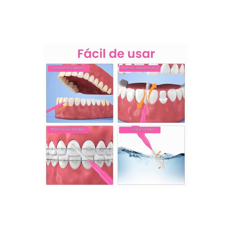 Healvian Interdental Brush Cepillo Interdental Portátil Para Limpieza Entre Dientes