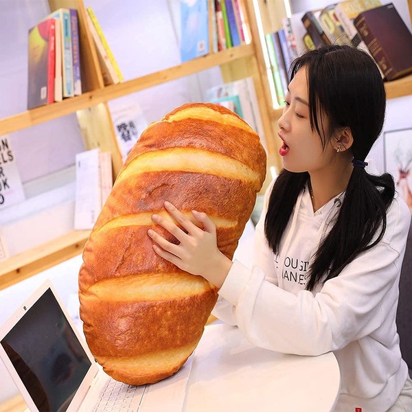 Levenkeness 3D Simulation Bread Shape Plush Pillow,Soft Butter Toast Bread