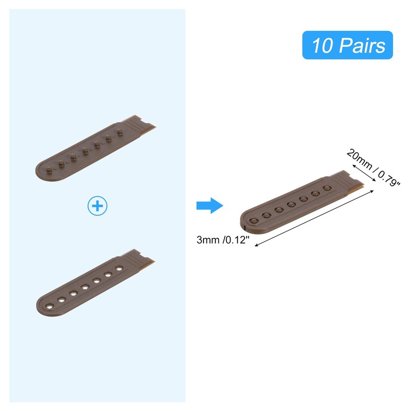 sourcing map 10 Pairs Snapback Strap Cover, 7 Holes Plastic