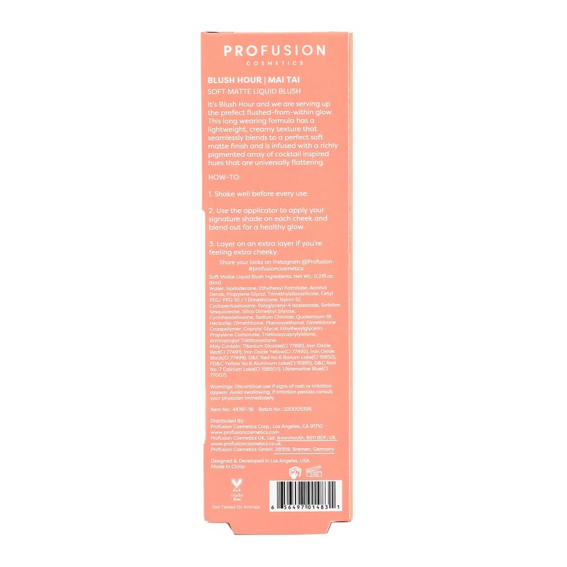 Profusion Cosmetics BLUSH HOUR LIQUID CREAM BLUSH - MAI TAI,
