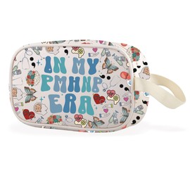 WCGXKO PMHNP Gift Psychiatric Mental Health Nurse Practitioner Gift In My PMHNP Era Leather Zipper Clear Makeup Bag (PMHNP Cbag)