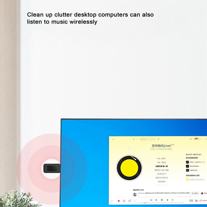 Dual Output Bluetooth Transmitter Bluetooth Transmitter USB AUX Connection Supports