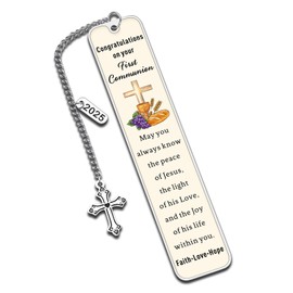 First Communion Gifts for Girls Boys, 1st Holy Communion Favors, Religious Bookmark Easter Gifts for Kids Christian Gifts for Women Men Faith Confirmation Gifts for Teen Girls Easter Basket Stuffers