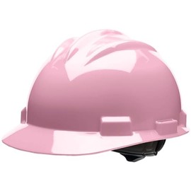 Bullard 3-Rib S61 Cap Style Safety Hard Hat with 4-Point Ratchet Suspension and Cotton Brow Pad, Light Pink