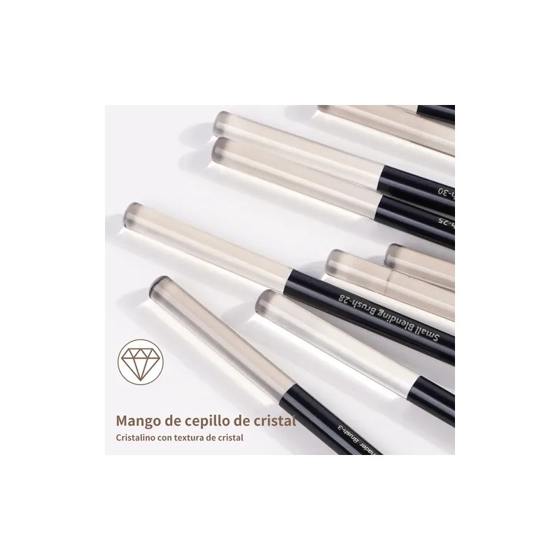 20 Brochas Maquillaje Profesional Con Estuche Alta Calidad Color Marrón