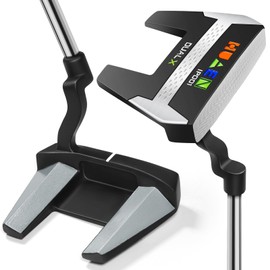 HUAEN Golf Putter for Men and Women Right-Handed with Standard Grip and Ball Pick (Gray)