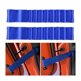 Bittwee 2 Pcs Door Limiting Straps, Heavy Duty Auto Door Check Limiter, Strong Adjustable Restriction Inspection Strap, Door Limiting Check Replacement for TJ JK JL CJ JKU YJ Load 1000 Lb (Blue)