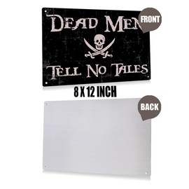 Aluminium plate 769 Funny Metal Sign Pirate Decor Dead Men Tell No Tales Sign Man Cave Decor for Men Garage Crossbones Skull Skeleton Aluminium Plate Signs Plaques Retro Signs for Home Office