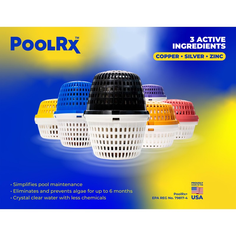 PoolRx+ Mineral Algaecide 4-Unit Pack, up to 6-Month Algae Control,