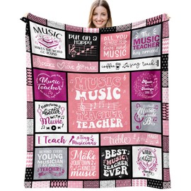 Music Teacher Gifts for Women Throw Blanket 60 x 50 Inch, Women Music Teacher Appreciation Gifts, Teachers Day Gift Ideas for Music Teachers Women, Thank You/End of Year Gift for Female Music Teacher