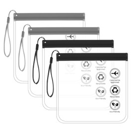 4Pcs Clear Airport Security Liquids Bags,Travel Toiletry Bags, Toiletries Makeup Bags 20cmx20cm, Vacation Toiletries Organizer