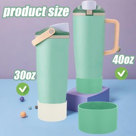Mity rain 2PCS Protective Silicone Boots for Owala 30oz & 40oz FreeSip Sway Bottles & Tumblers - Accessories for owala, Enhances Stability & Prevents Scratches (Eucalyptus & Lvory)