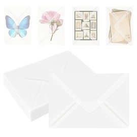 JAGERGREEN 50 Pack 5"x 7" Translucent Glassine Envelopes, C5 C6 Vellum Paper for Wedding Invitation, Envelope 137 x 193mm 100gsm for Greeting Cards, Birthday, Photo, Lottery Ticket, Stamp Collecting